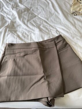 Zara Taupe Wrap Mini Skort